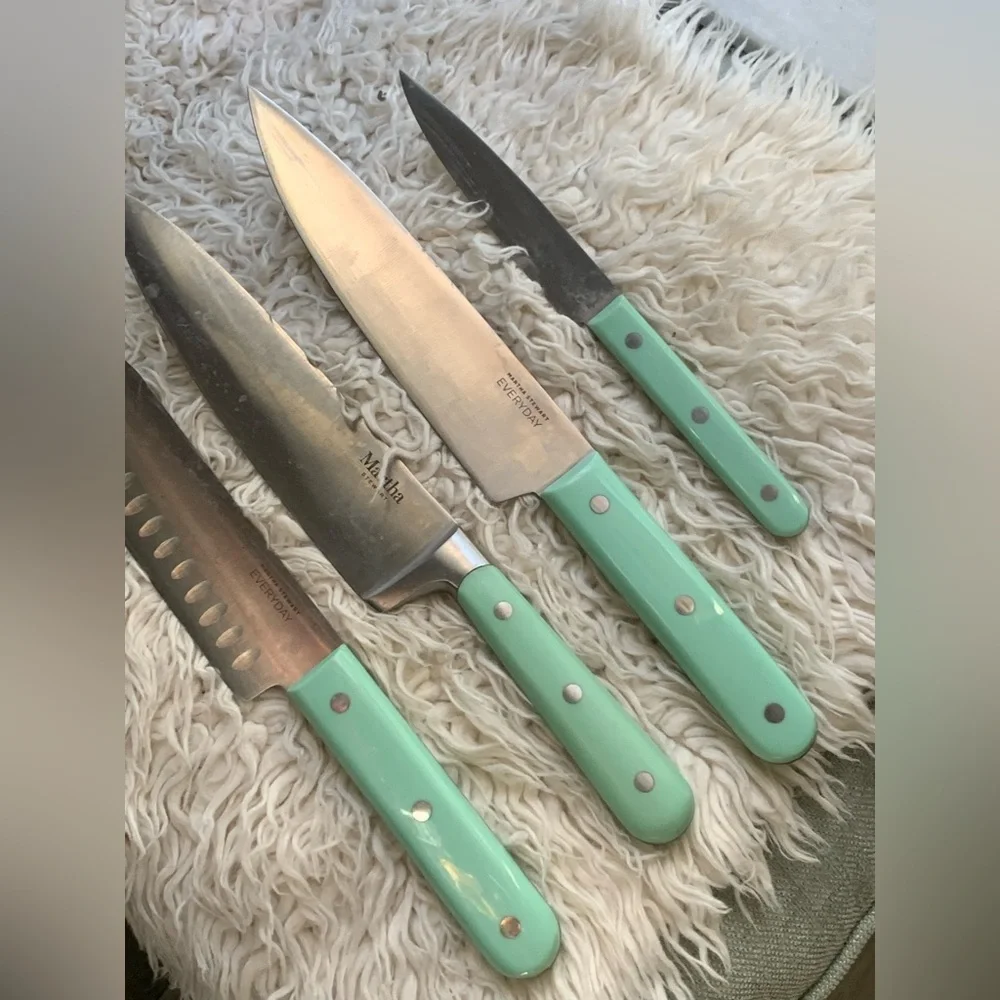 14 Pc Stainless Steel Cutlery Knife Block Set MARTHA STEWART + 4 Bonus Knives